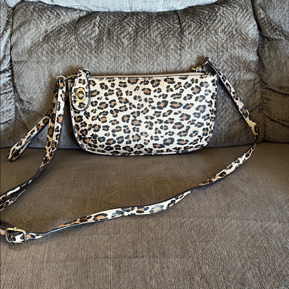 Leopard Print Crossbody Bag/wristlet